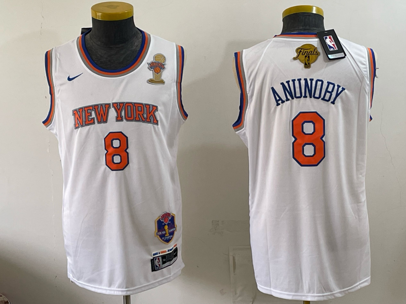 Men New York Knicks #8 Anunoby white 2026 Nike NBA jersey 0701001